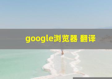 google浏览器 翻译